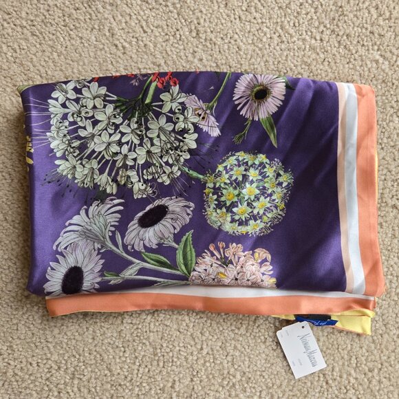 NWT St. Piece Yuri Silk Double-Sided Floral Scarf - Picture 14 of 16